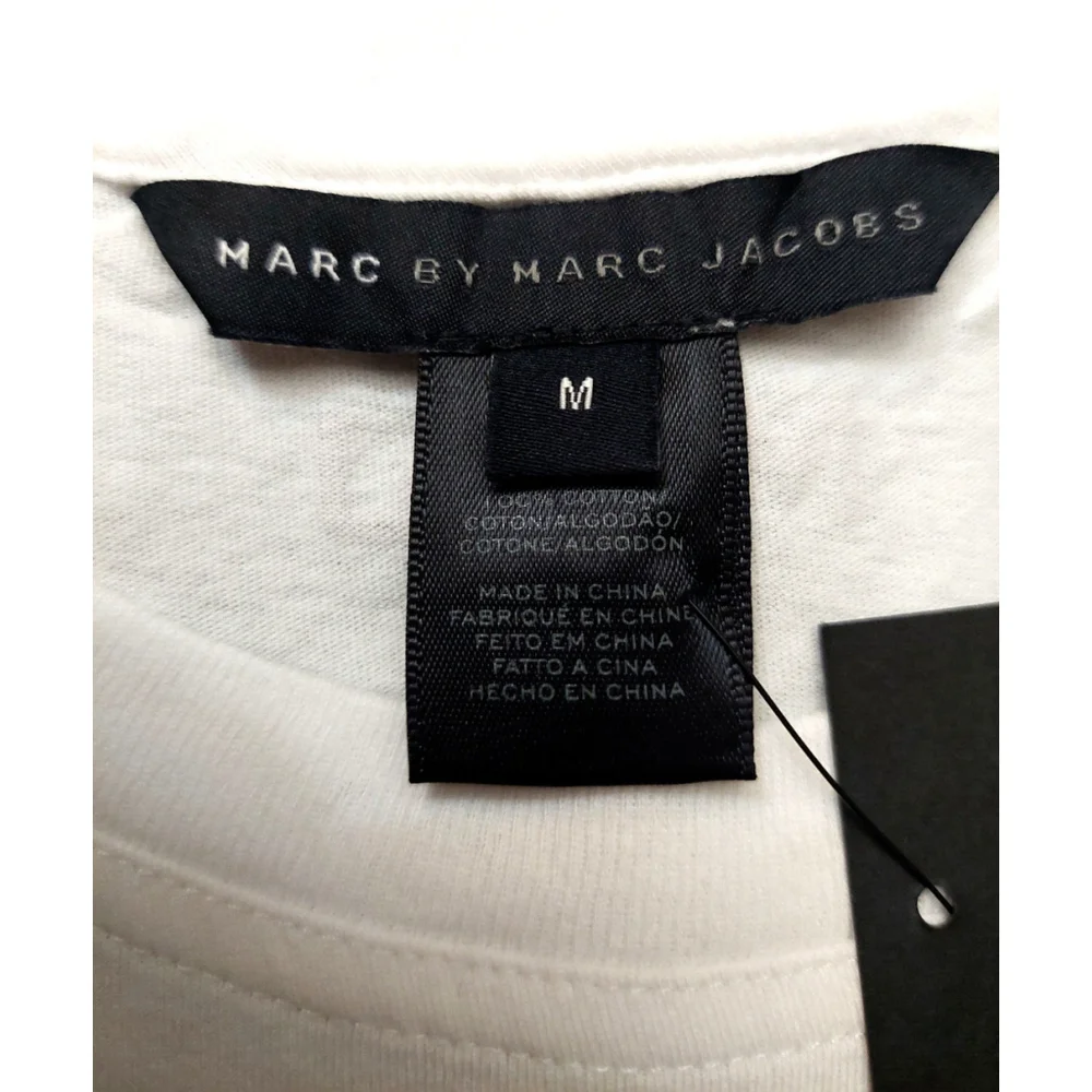 Marc by Marc Jacobs Long Sleeve White Cotton Graphic Sci-Fi Tee Shirt Sz…